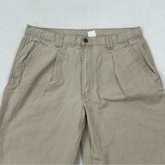 Vintage 90s Brittgear Khaki Beige Casual Flat Front Work Pants Men’s 38 Waist. - Picture 2 of 8